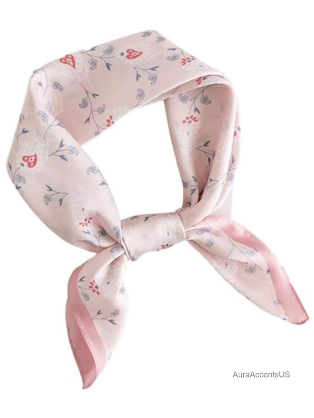 Silk Feeling Satin Scarf for Women Square Floral Headscarf Lightweight Neck